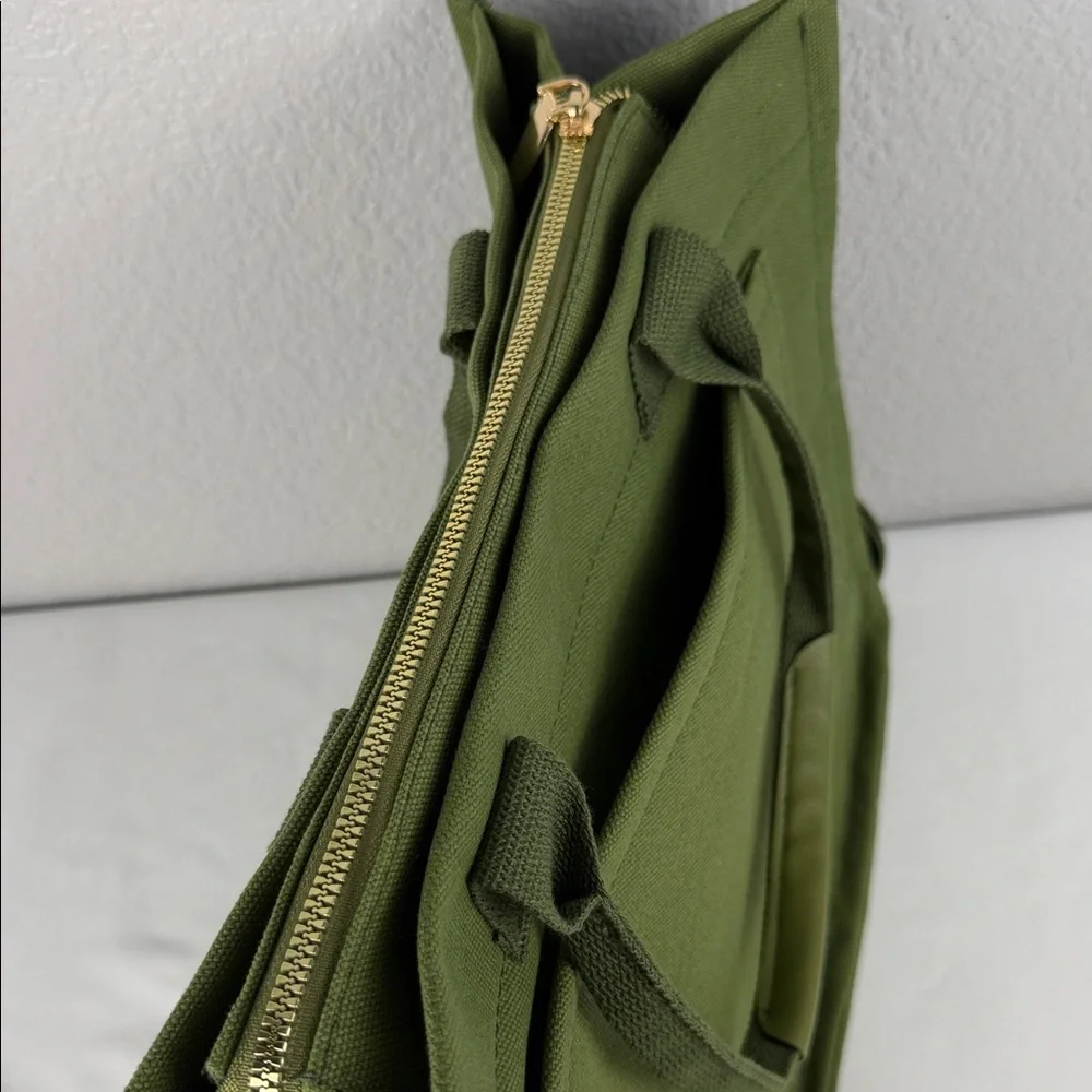 Canvas Tote Bag for Women Crossbody Work Bag Army Green - Picture 10 of 11